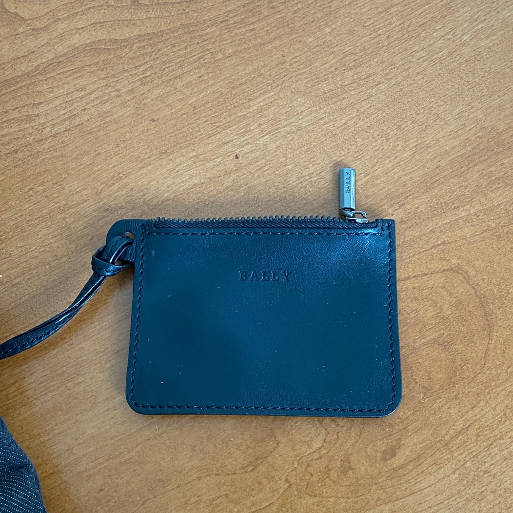 Bally Black Brown Fabric Shoulder Bag with Leather Trim and Coin Pouch - Picture 7 of 16